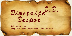 Dimitrije Despot vizit kartica